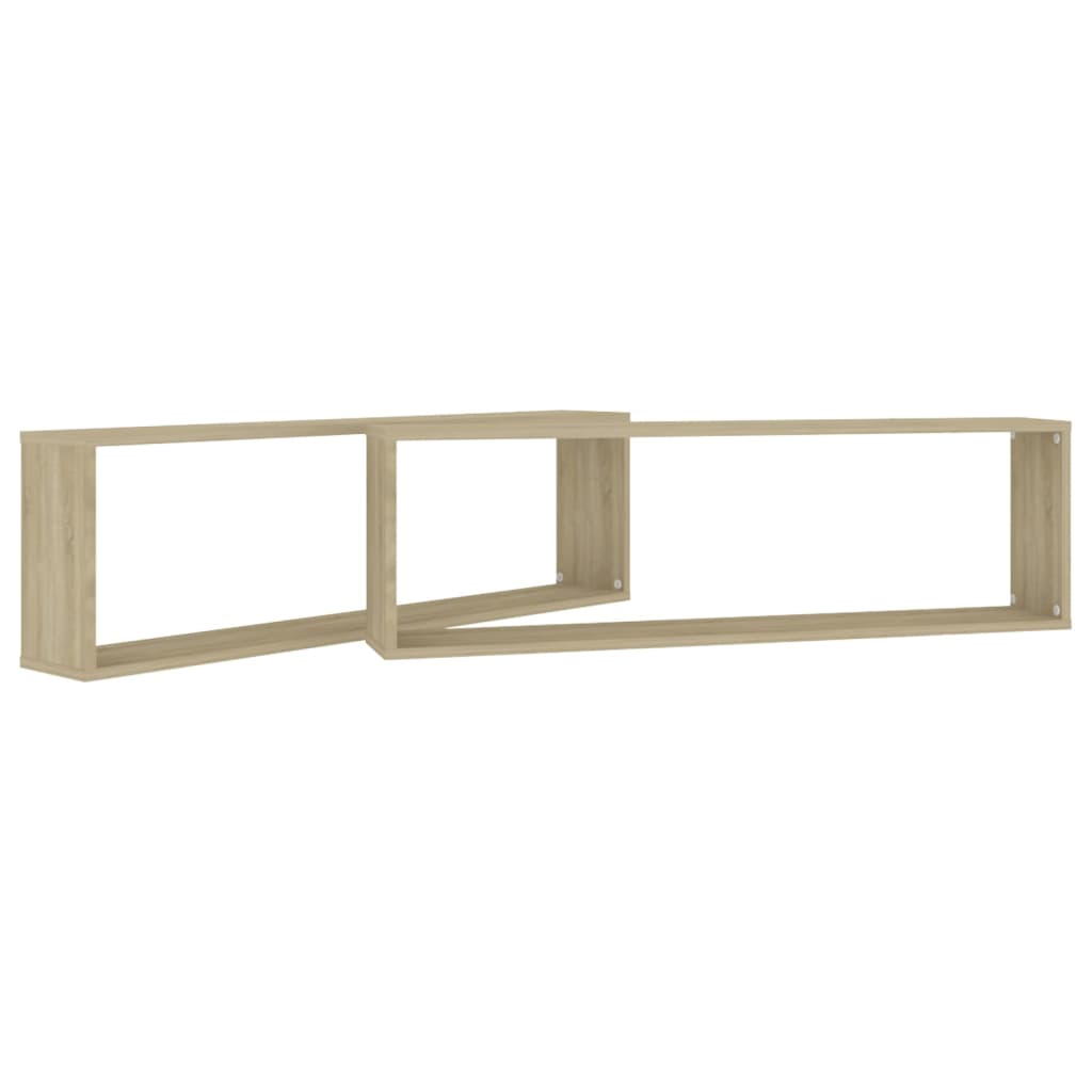 vidaXL Ράφια Κύβοι Τοίχου 2 τεμ. Sonoma Δρυς 100x15x30 εκ. Επεξ. Ξύλο