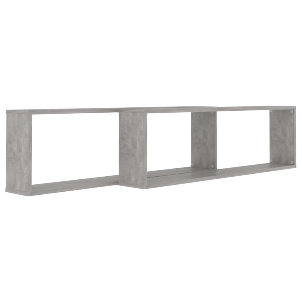 vidaXL Ράφια Κύβοι Τοίχου 2 τεμ. Γκρι Σκυρ. 100x15x30 εκ. Επεξ. Ξύλο