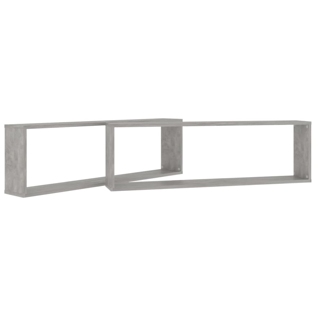 vidaXL Ράφια Κύβοι Τοίχου 2 τεμ. Γκρι Σκυρ. 100x15x30 εκ. Επεξ. Ξύλο
