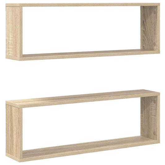 vidaXL Ράφια Κύβοι Τοίχου 2 τεμ. Sonoma Δρυς 80x15x26,5εκ. Επεξ. Ξύλο