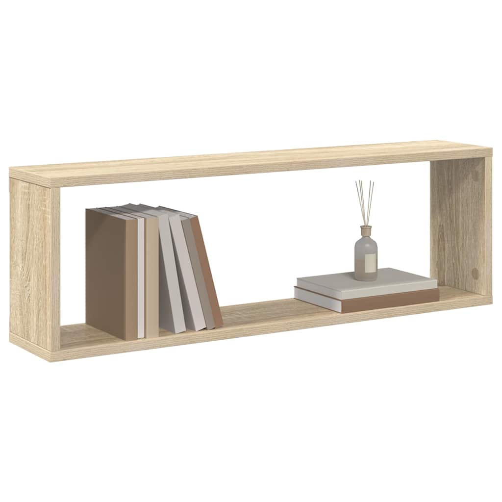 vidaXL Ράφια Κύβοι Τοίχου 2 τεμ. Sonoma Δρυς 80x15x26,5εκ. Επεξ. Ξύλο