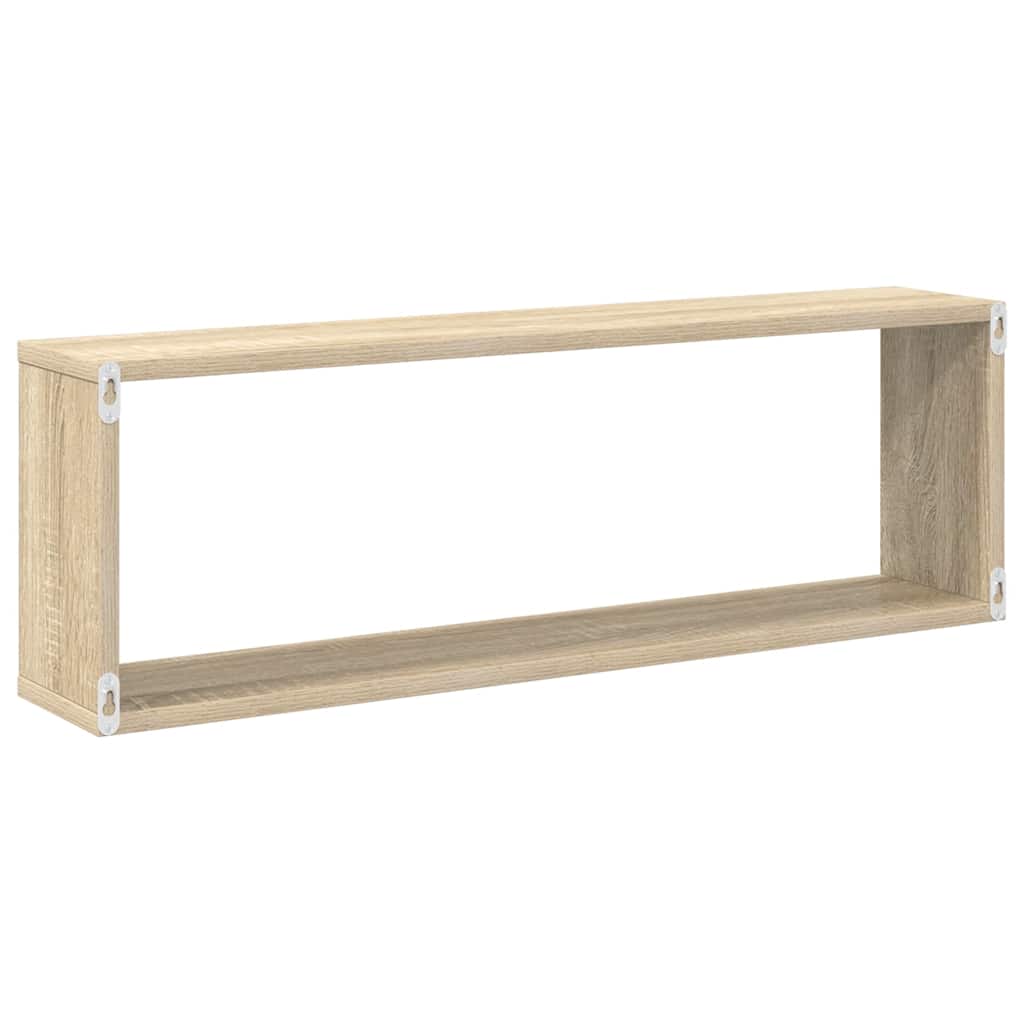 vidaXL Ράφια Κύβοι Τοίχου 2 τεμ. Sonoma Δρυς 80x15x26,5εκ. Επεξ. Ξύλο