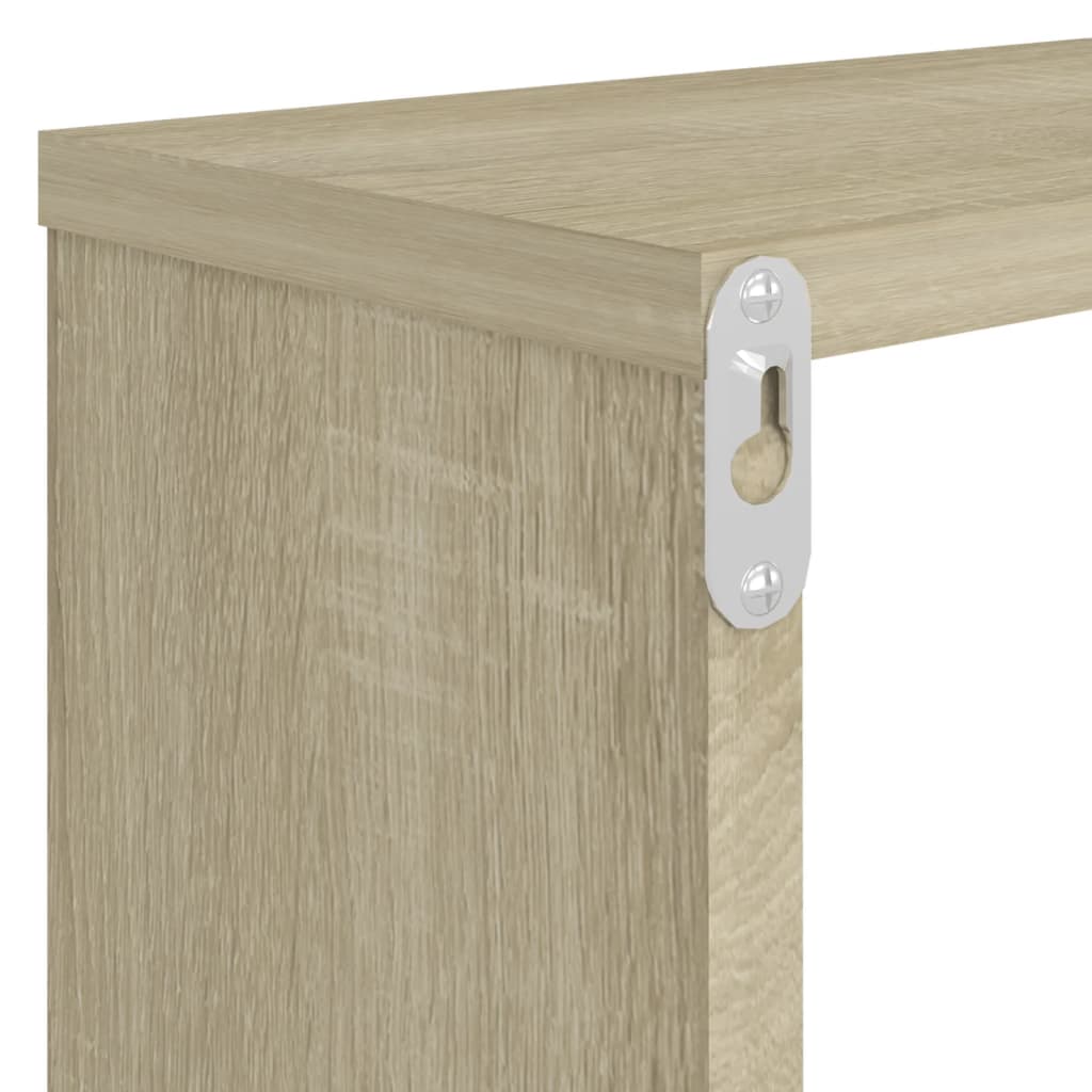 vidaXL Ράφια Κύβοι Τοίχου 4 τεμ. Sonoma Δρυς 80x15x26,5εκ. Επεξ. Ξύλο