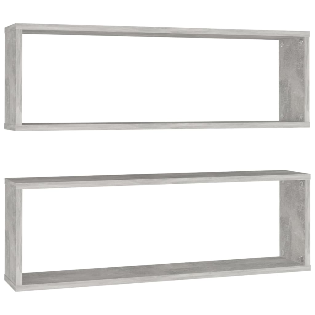 vidaXL Ράφια Κύβοι Τοίχου 2 τεμ. Γκρι Σκυρ. 80x15x26,5 εκ. Επεξ. Ξύλο