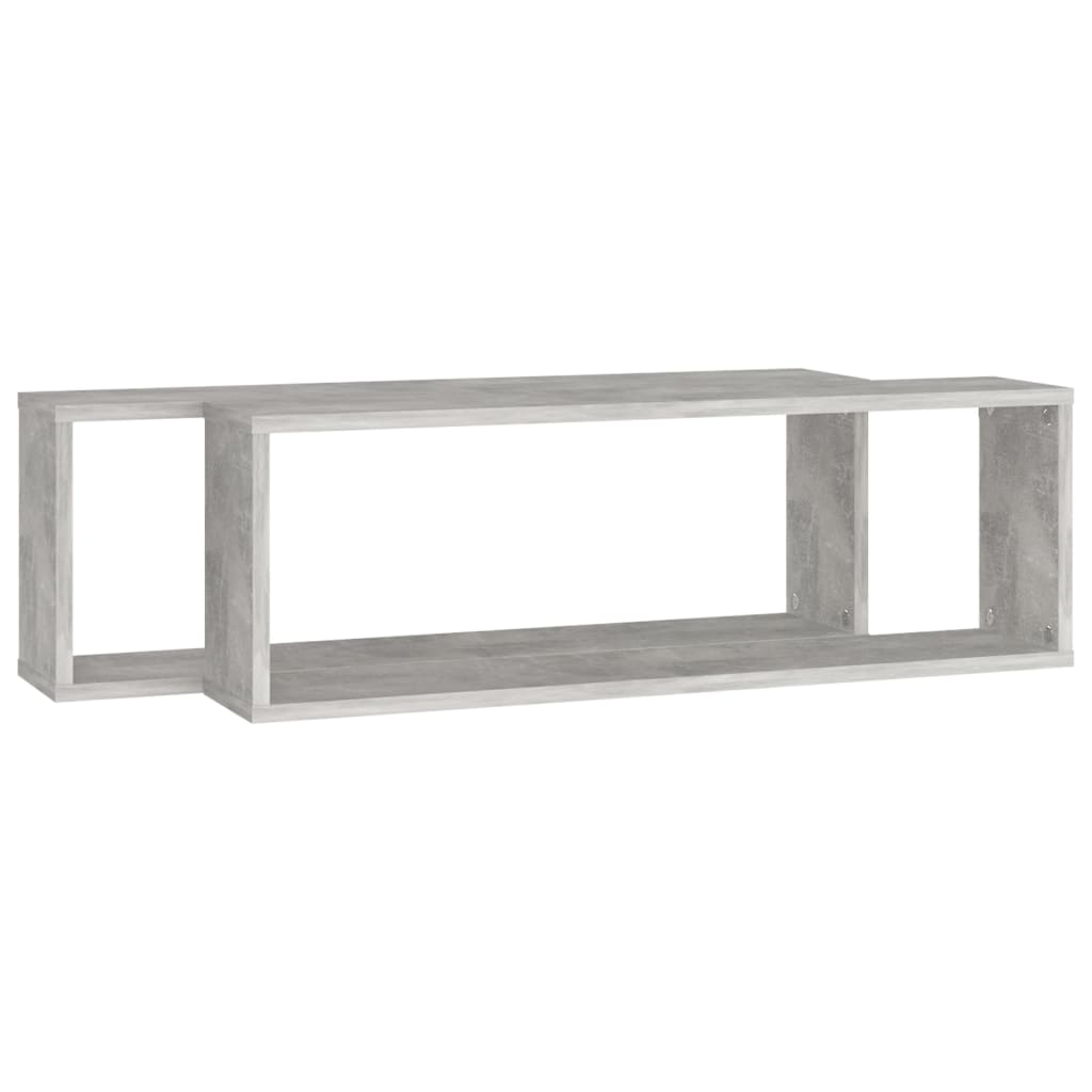 vidaXL Ράφια Κύβοι Τοίχου 2 τεμ. Γκρι Σκυρ. 80x15x26,5 εκ. Επεξ. Ξύλο