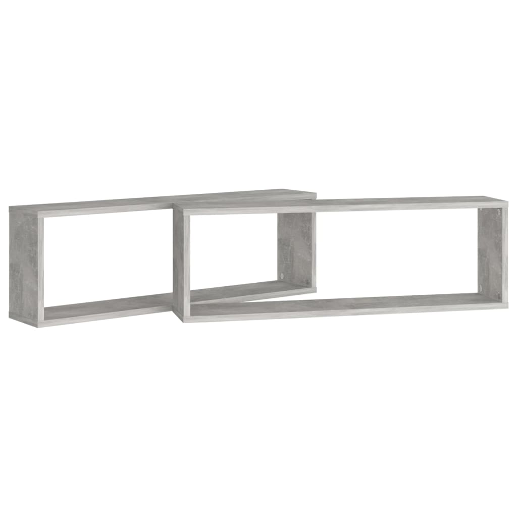 vidaXL Ράφια Κύβοι Τοίχου 2 τεμ. Γκρι Σκυρ. 80x15x26,5 εκ. Επεξ. Ξύλο