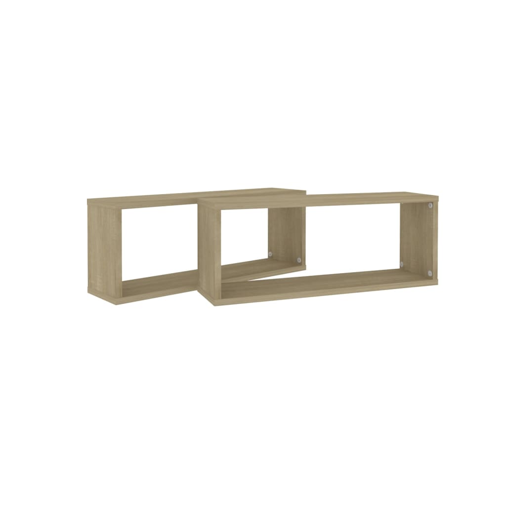 vidaXL Ράφια Κύβοι Τοίχου 2 τεμ. Sonoma Δρυς 60x15x23 εκ. Επεξ. Ξύλο
