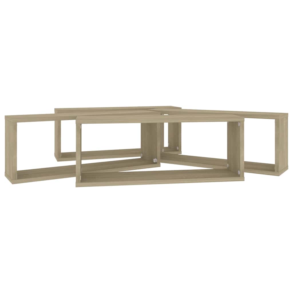 vidaXL Ράφια Κύβοι Τοίχου 4 τεμ. Sonoma Δρυς 60x15x23 εκ. Επεξ. Ξύλο
