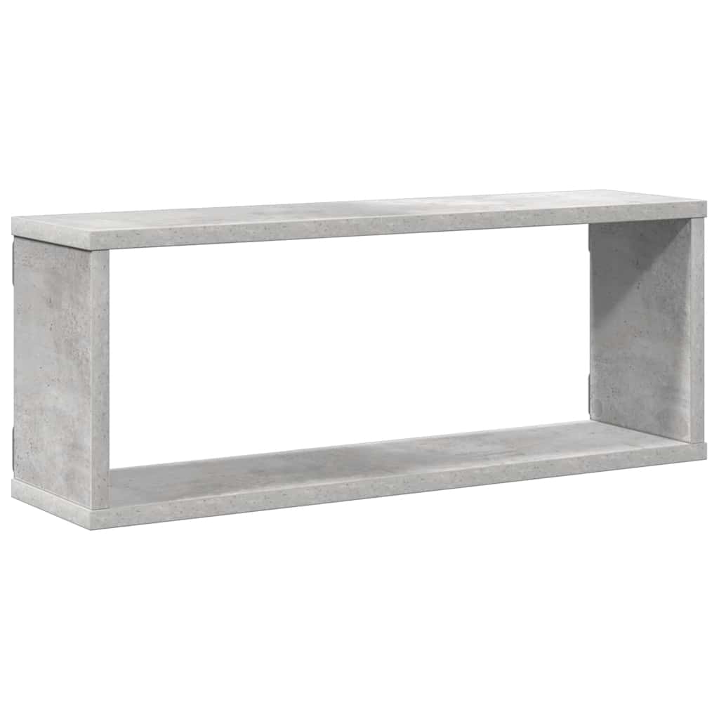 vidaXL Ράφια Κύβοι Τοίχου 4 τεμ. Γκρι Σκυρ. 60x15x23εκ. από Επεξ. Ξύλο