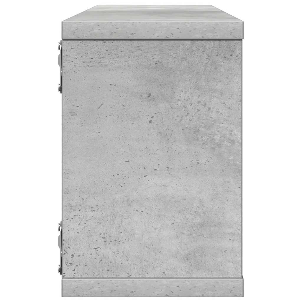 vidaXL Ράφια Κύβοι Τοίχου 4 τεμ. Γκρι Σκυρ. 60x15x23εκ. από Επεξ. Ξύλο