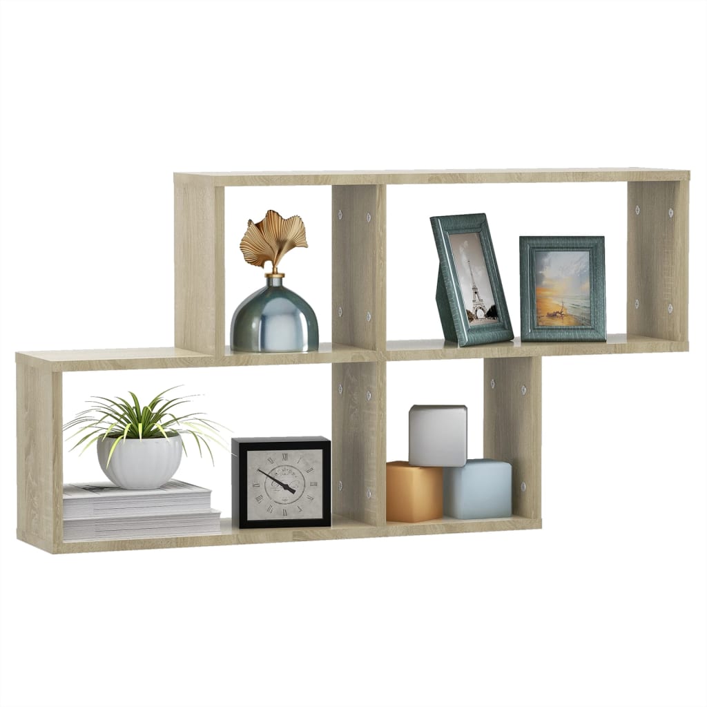 vidaXL Ράφι Τοίχου Sonoma Δρυς 100x18x53 εκ. από Επεξεργασμένο Ξύλο