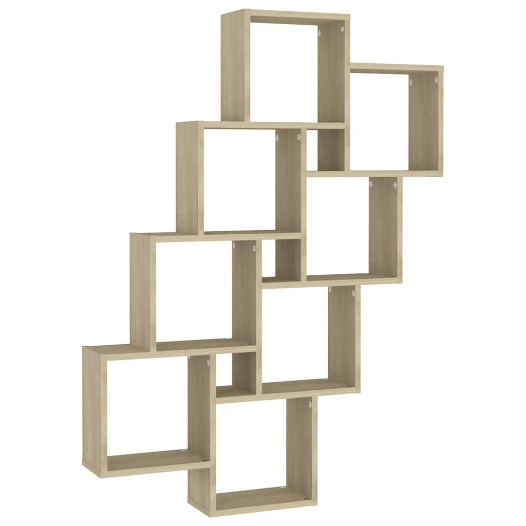 vidaXL Ράφι Κύβος Τοίχου Sonoma Δρυς 90 x 15 x 119 εκ. από Επεξ. Ξύλο
