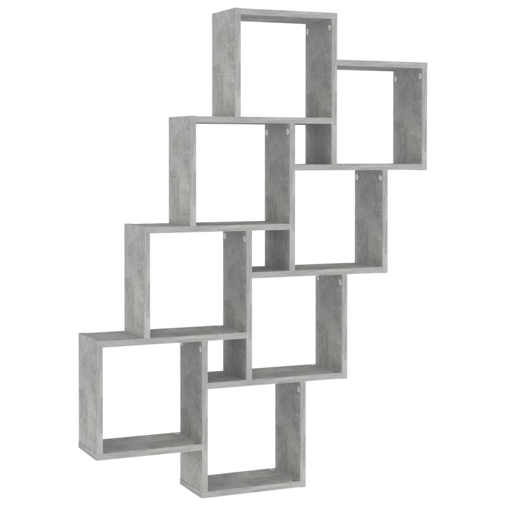 vidaXL Ράφι Κύβος Τοίχου Γκρι Σκυροδ. 90 x 15 x 119εκ. από Επεξ. Ξύλο