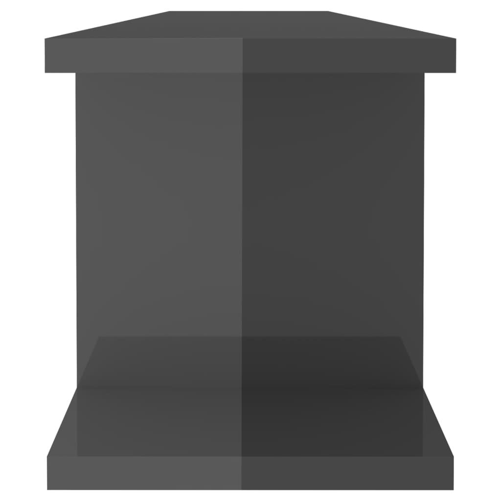 vidaXL Ραφιέρες Τοίχου 2 τεμ. Γυαλιστερό Γκρι 90x18x20 εκ. Επεξ. Ξύλο