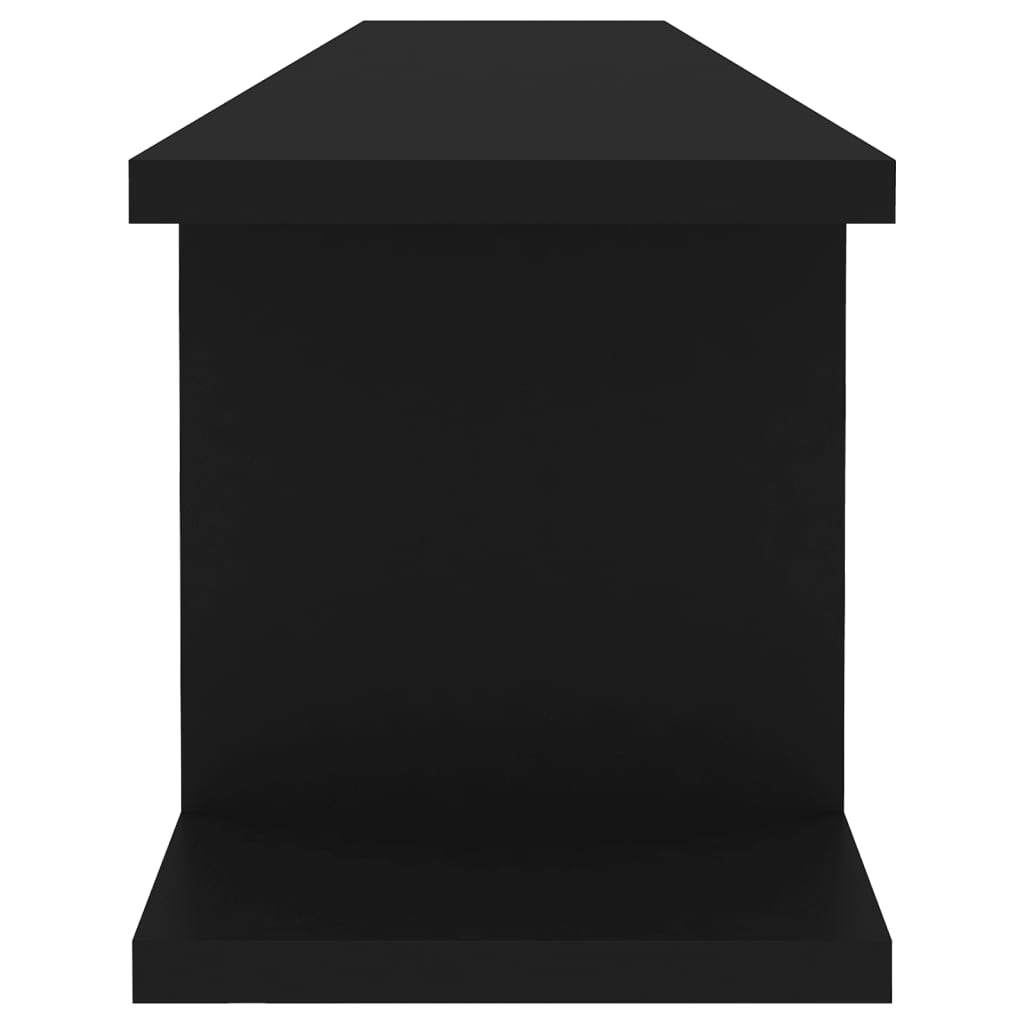 vidaXL Ραφιέρες Τοίχου 2 τεμ. Μαύρες 105 x 18 x 20 εκ. από Μοριοσανίδα