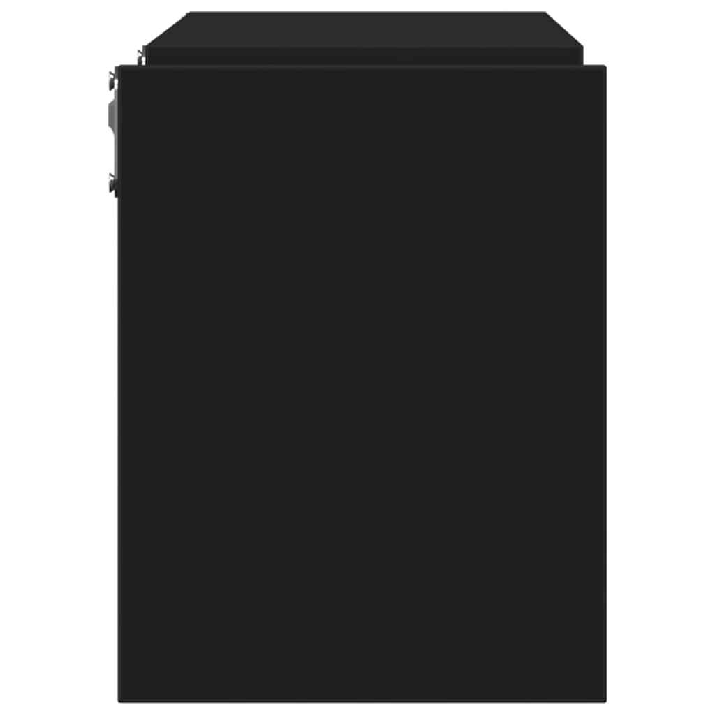 vidaXL Ραφιέρες Τοίχου 2 τεμ. Μαύρες 100 x 15 x 20 εκ. από Επεξ. Ξύλο