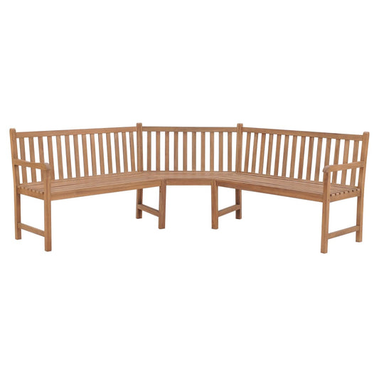 vidaXL Παγκάκι Γωνιακό Κήπου 185 x 185 x 90 εκ. από Μασίφ Ξύλο Teak