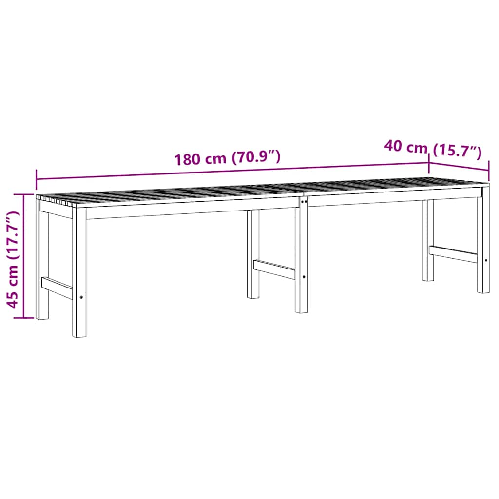vidaXL Παγκάκι Κήπου 180 εκ. από Μασίφ Ξύλο Teak