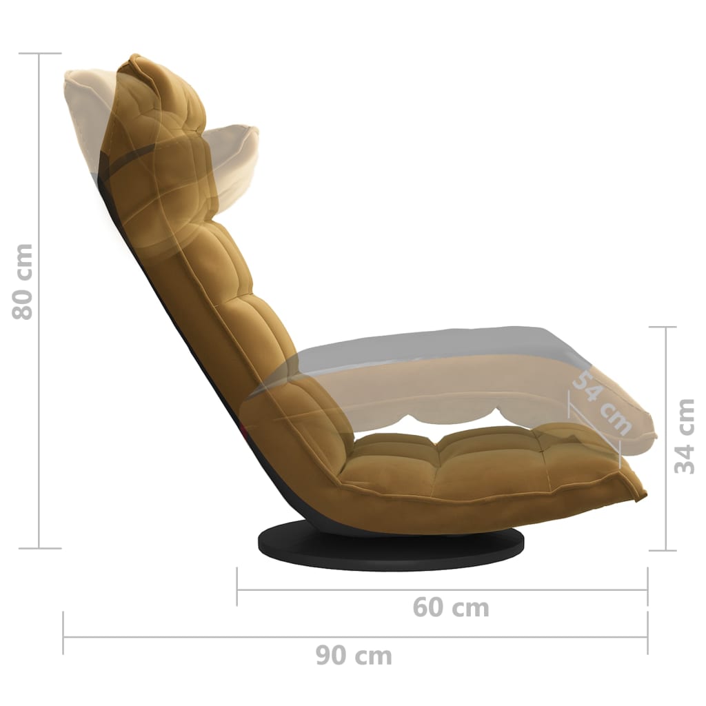 vidaXL Καρέκλα Δαπέδου Περιστρεφόμενη Καφέ Βελούδινη