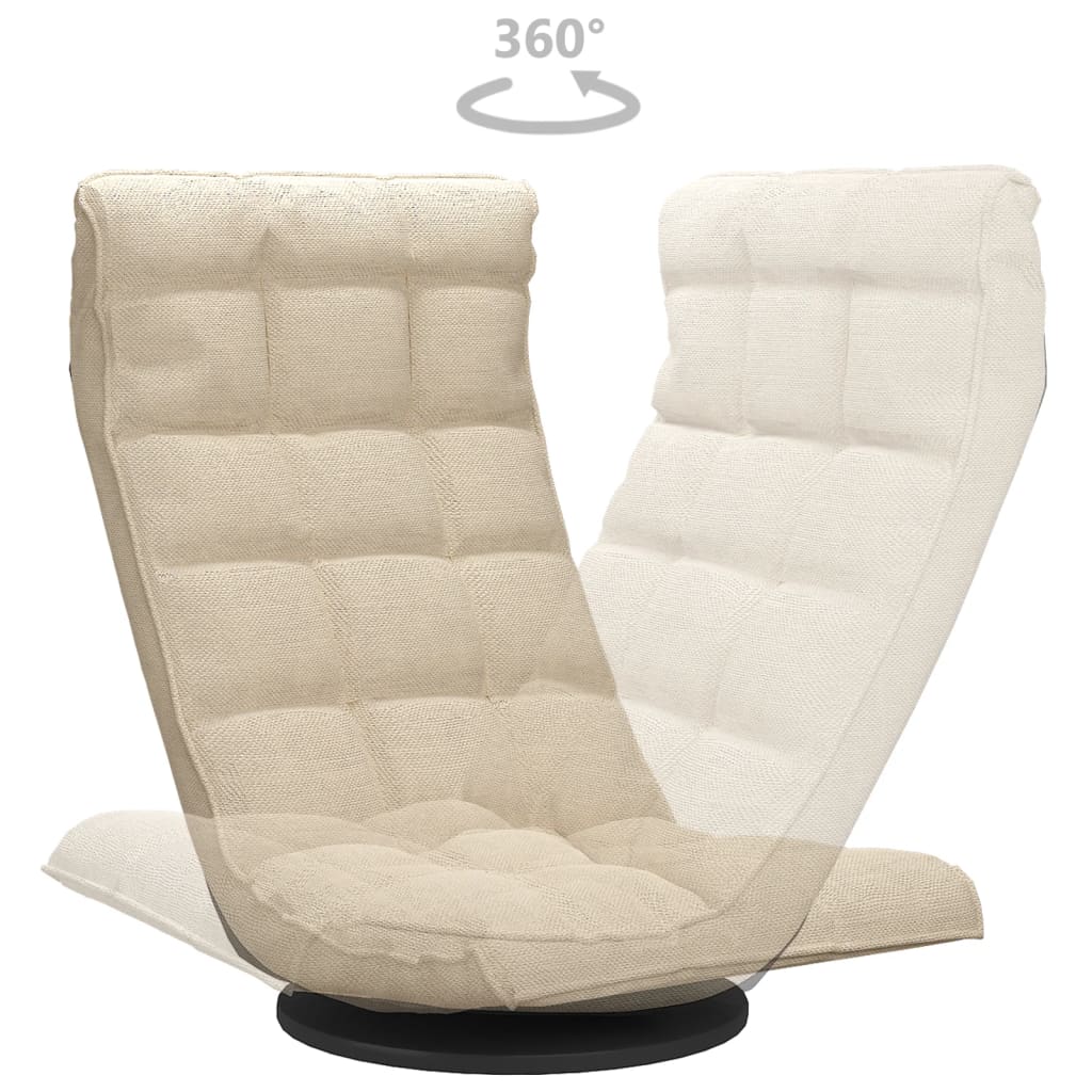 vidaXL Καρέκλα Δαπέδου Περιστρεφόμενη Κρεμ Υφασμάτινη