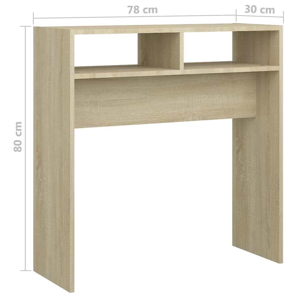 vidaXL Τραπεζάκι Κονσόλα Sonoma Δρυς 78x30x80 εκ. από Επεξ. Ξύλο