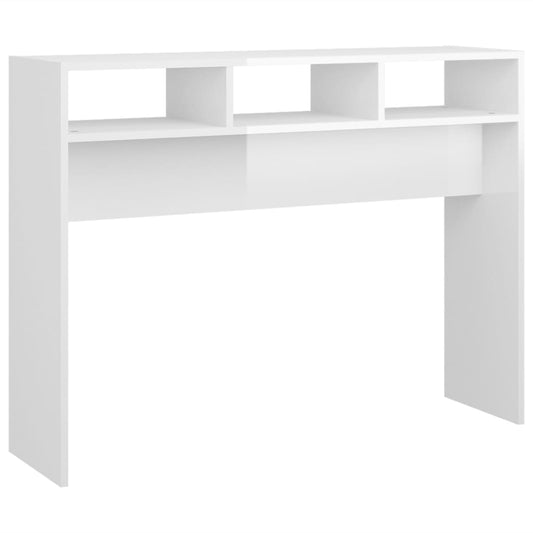 vidaXL Τραπεζάκι Κονσόλα Γυαλιστερό Λευκό 105 x 30 x 80 εκ Επεξ. Ξύλο