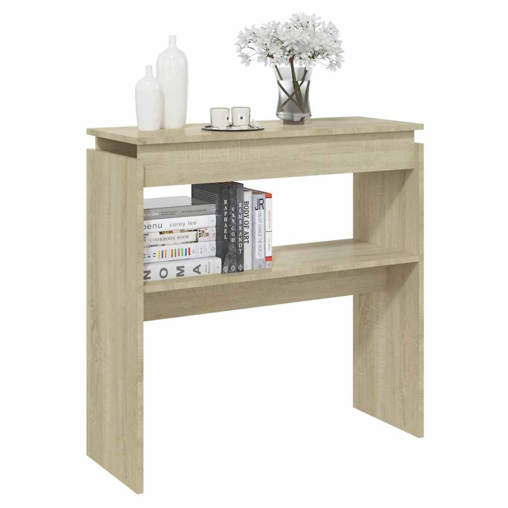 vidaXL Τραπεζάκι Κονσόλα Sonoma Δρυς 80 x 30 x 80 εκ. από Επεξ. Ξύλο
