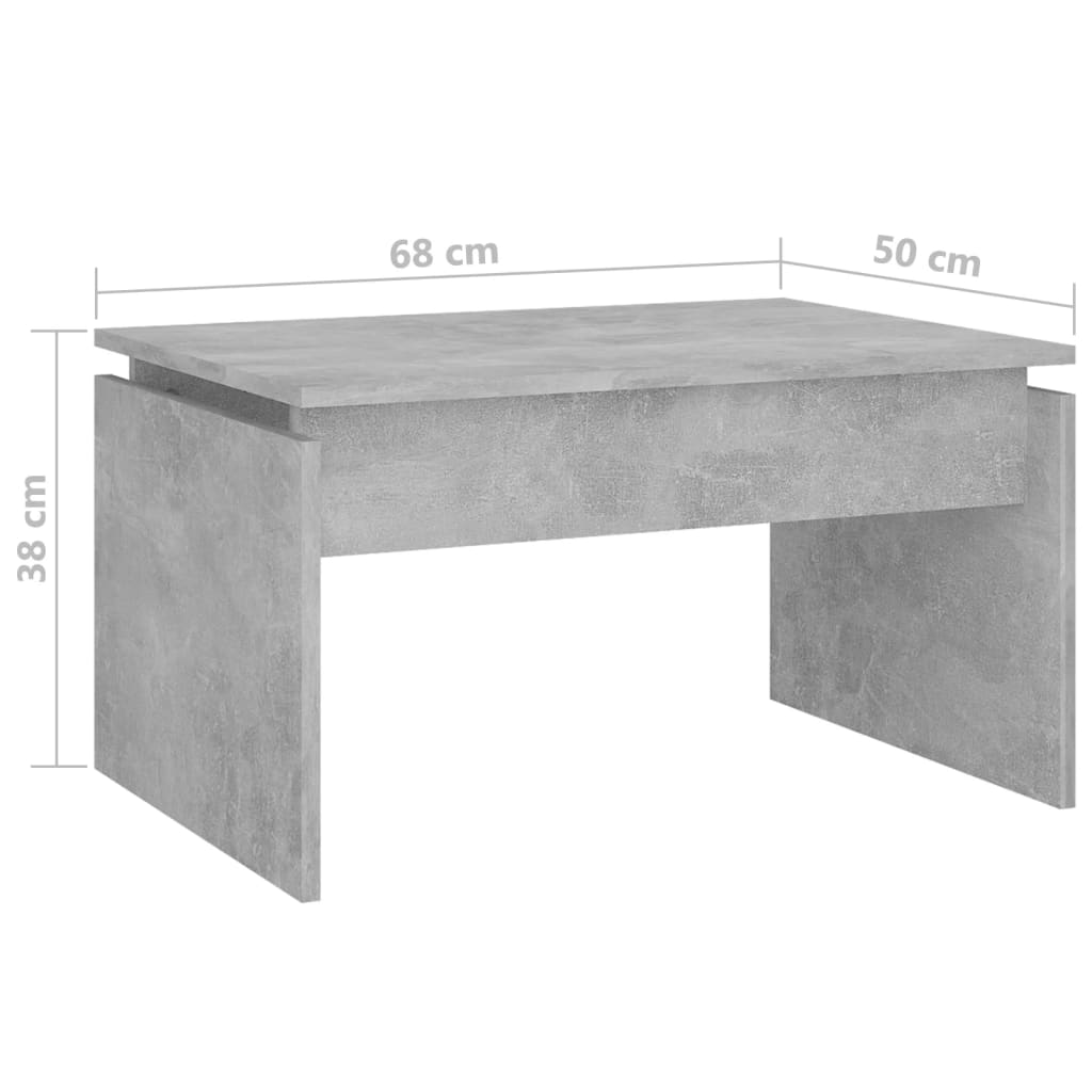 vidaXL Τραπεζάκι Σαλονιού Γκρι Σκυρ. 68 x 50 x 38 εκ. από Επεξ. Ξύλο
