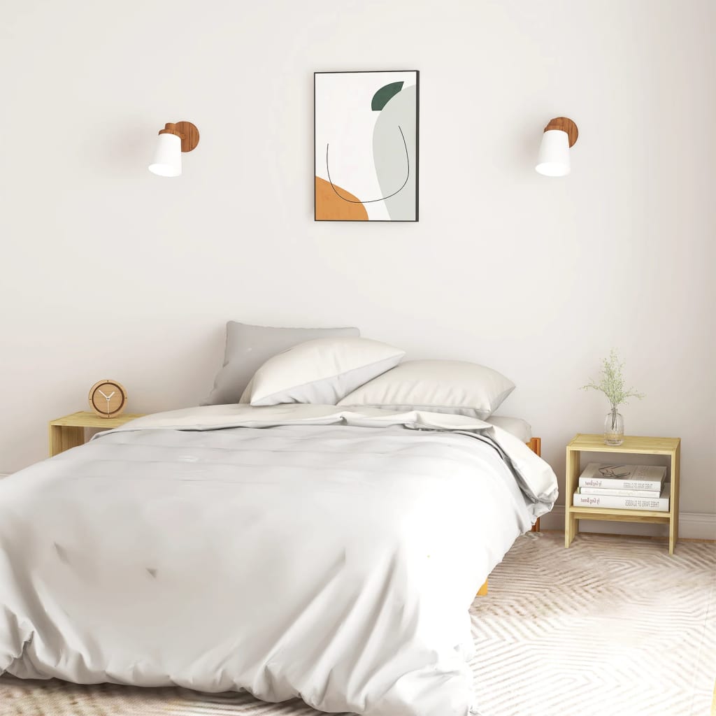 vidaXL Κομοδίνα 2 τεμ. 40 x 30,5 x 40 εκ. από Μασίφ Ξύλο Πεύκου