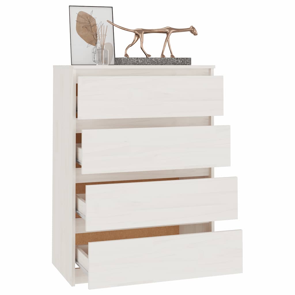 vidaXL Βοηθητικό Ντουλάπι Λευκό 60 x 36 x 84 εκ. από Μασίφ Ξύλο Πεύκου