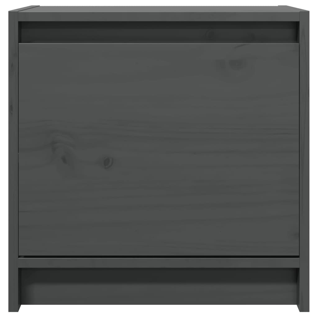 vidaXL Κομοδίνα 2 τεμ. Γκρι 40 x 30,5 x 40 εκ. από Μασίφ Ξύλο Πεύκου