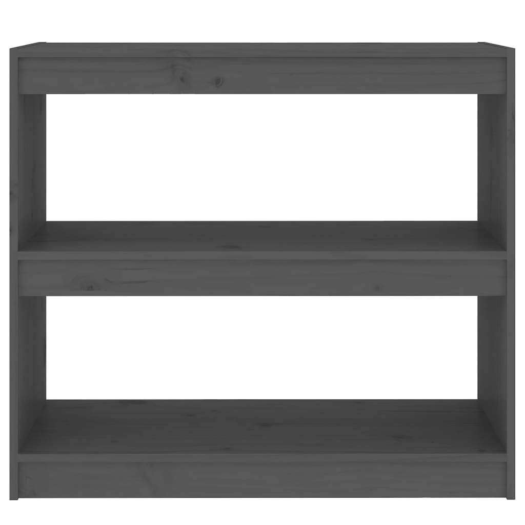 vidaXL Βιβλιοθήκη/Διαχωριστικό Χώρου Γκρι 80x30x71,5 εκ. Μασίφ Πεύκο