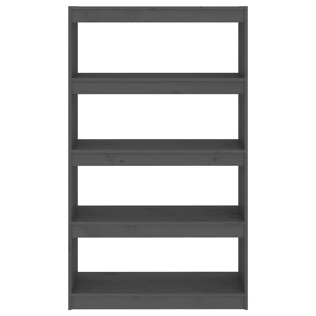 vidaXL Βιβλιοθήκη/Διαχωριστικό Χώρου Γκρι 80x30x135,5 εκ. Μασίφ Πεύκο