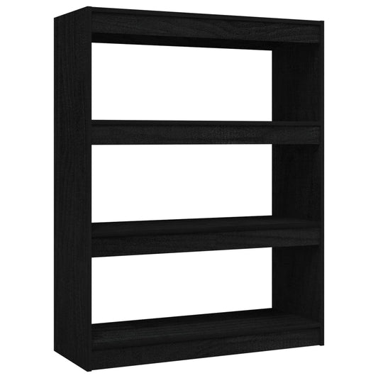 vidaXL Βιβλιοθήκη/Διαχωριστικό Χώρου Μαύρο 100x30x103 εκ. Ξύλο Πεύκου