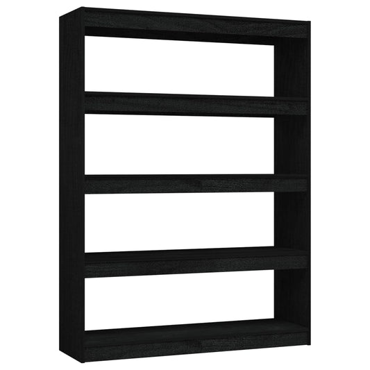 vidaXL Βιβλιοθήκη/Διαχωριστικό Χώρου Μαύρο 100x30x135,5 εκ Ξύλο Πεύκου
