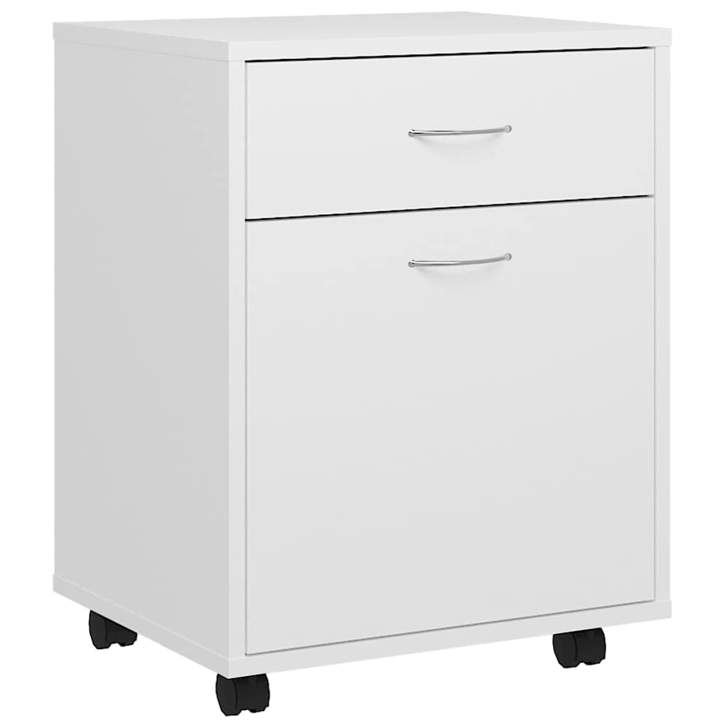 vidaXL Ντουλάπι Τροχήλατο Λευκό 45 x 38 x 54 εκ. από Επεξ. Ξύλο