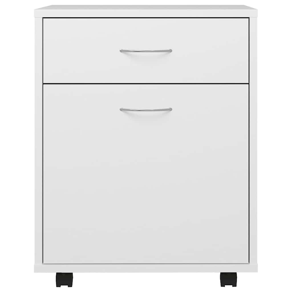 vidaXL Ντουλάπι Τροχήλατο Λευκό 45 x 38 x 54 εκ. από Επεξ. Ξύλο