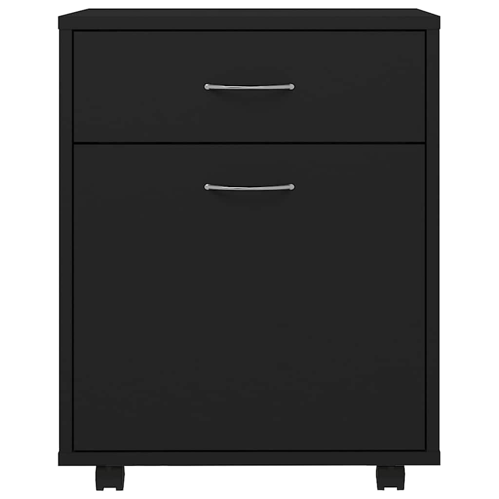 vidaXL Ντουλάπι Τροχήλατο Μαύρο 45 x 38 x 54 εκ. από Επεξ. Ξύλο