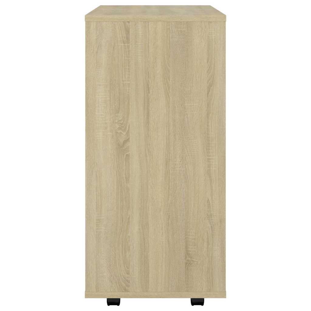 vidaXL Ντουλάπι Τροχήλατο Sonoma Δρυς 60 x 35 x 75 εκ. από Επεξ. Ξύλο