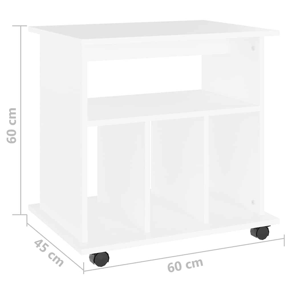 vidaXL Ντουλάπι Τροχήλατο Λευκό 60 x 45 x 60 εκ. από Επεξ. Ξύλο