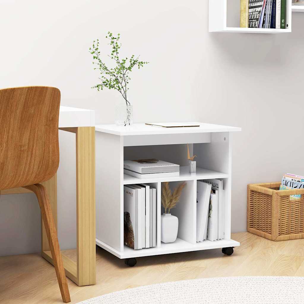 vidaXL Ντουλάπι Τροχήλατο Λευκό 60 x 45 x 60 εκ. από Επεξ. Ξύλο