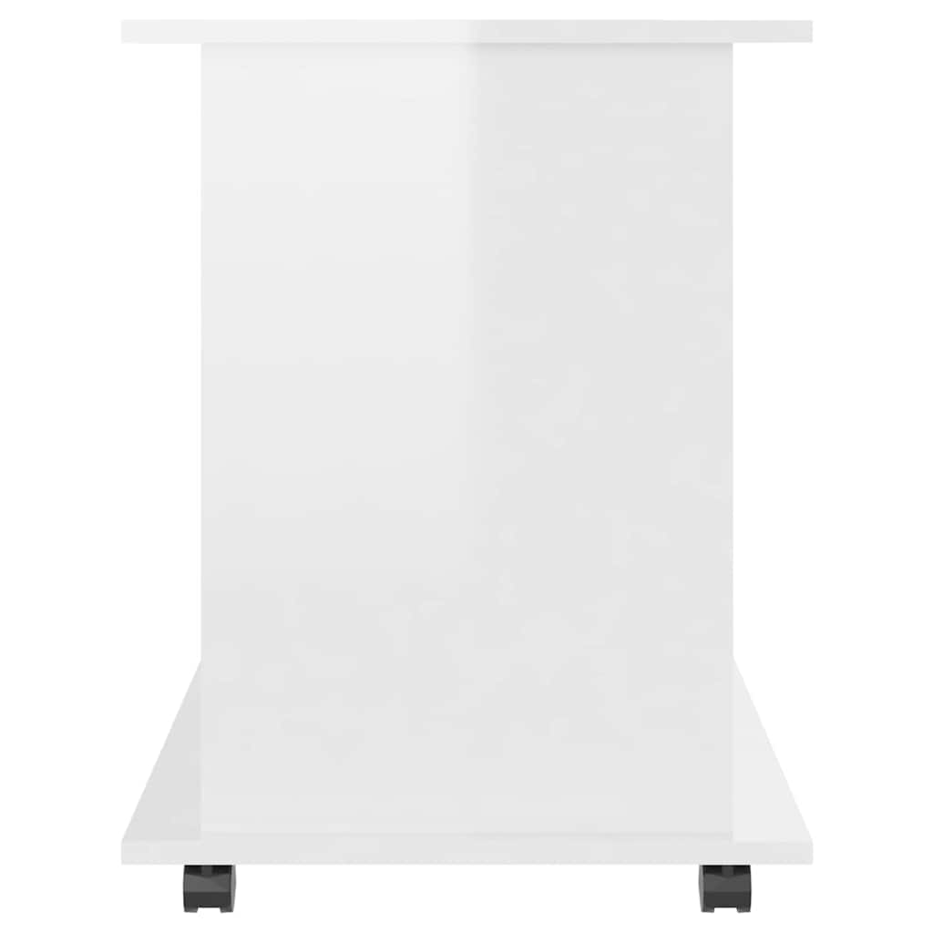 vidaXL Ντουλάπι Τροχήλατο Γυαλιστ. Λευκό 60x45x60 εκ. από Επεξ. Ξύλο
