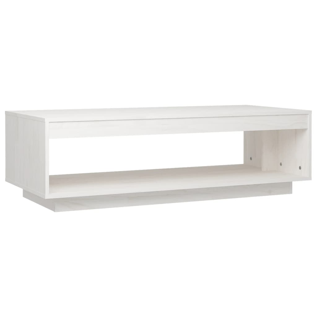 vidaXL Τραπεζάκι Σαλονιού Λευκό 110x50x33,5 εκ. από Μασίφ Ξύλο Πεύκου
