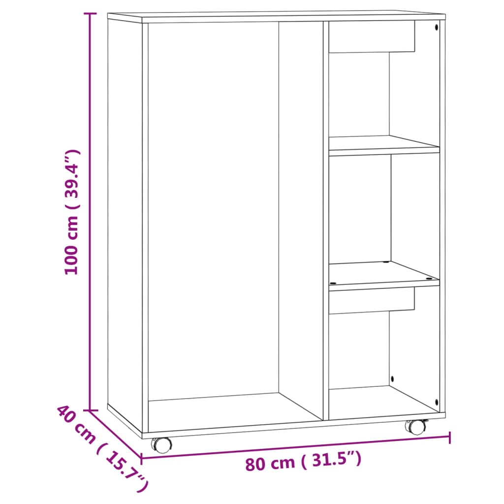 vidaXL Ντουλάπα Sonoma Δρυς 80 x 40 x 110 εκ. από Επεξ. Ξύλο