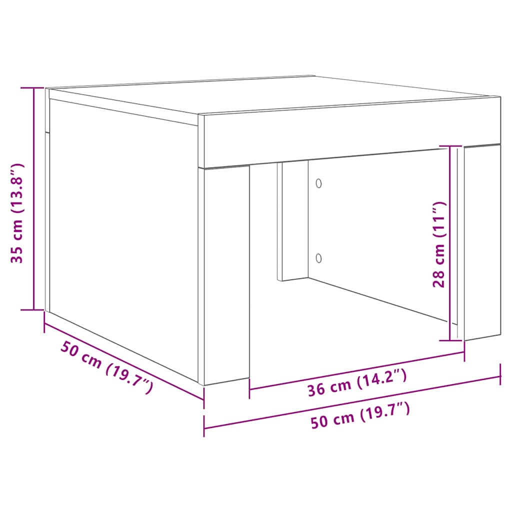 vidaXL Τραπεζάκι Σαλονιού Γκρι Σκυρ. 50x50x35 εκ. Επεξεργασμένο Ξύλο