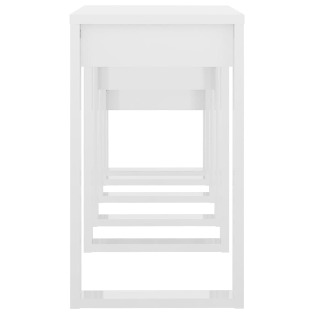 vidaXL Τραπεζάκια Ζιγκόν 3 τεμ. Γυαλιστερό Λευκό Επεξεργασμένο Ξύλο