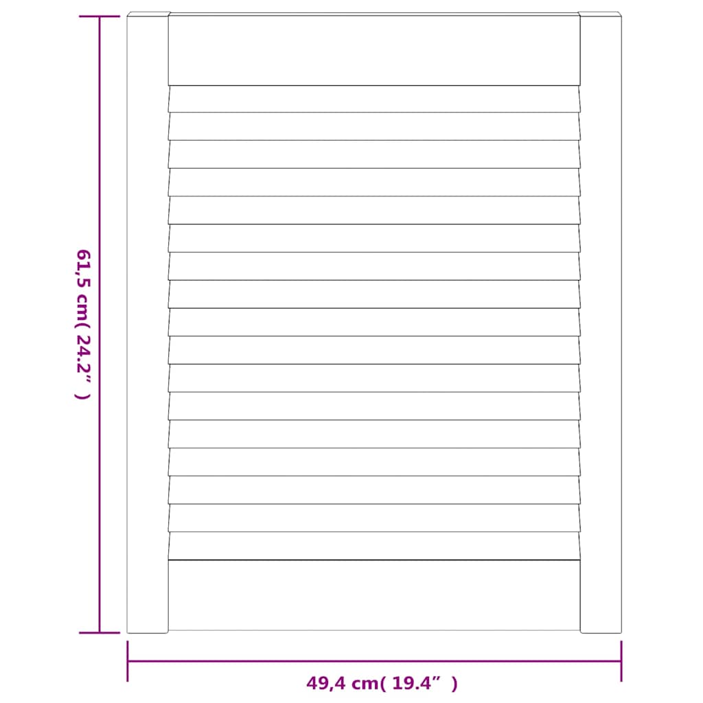 vidaXL Πορτάκια με Περσίδες 2 Τεμ. 61,5x49,4 εκ. από Μασίφ Ξύλο Πεύκου