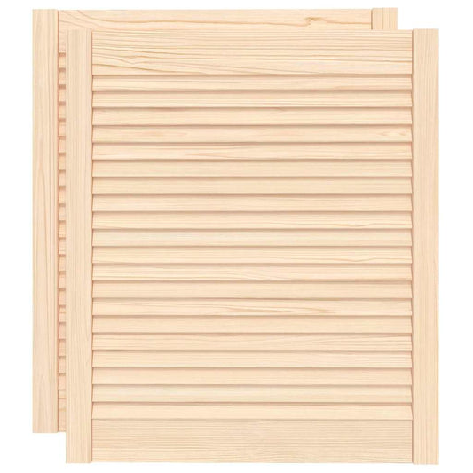 vidaXL Πορτάκια με Περσίδες 2 Τεμ. 69x59,4 εκ. από Μασίφ Ξύλο Πεύκου