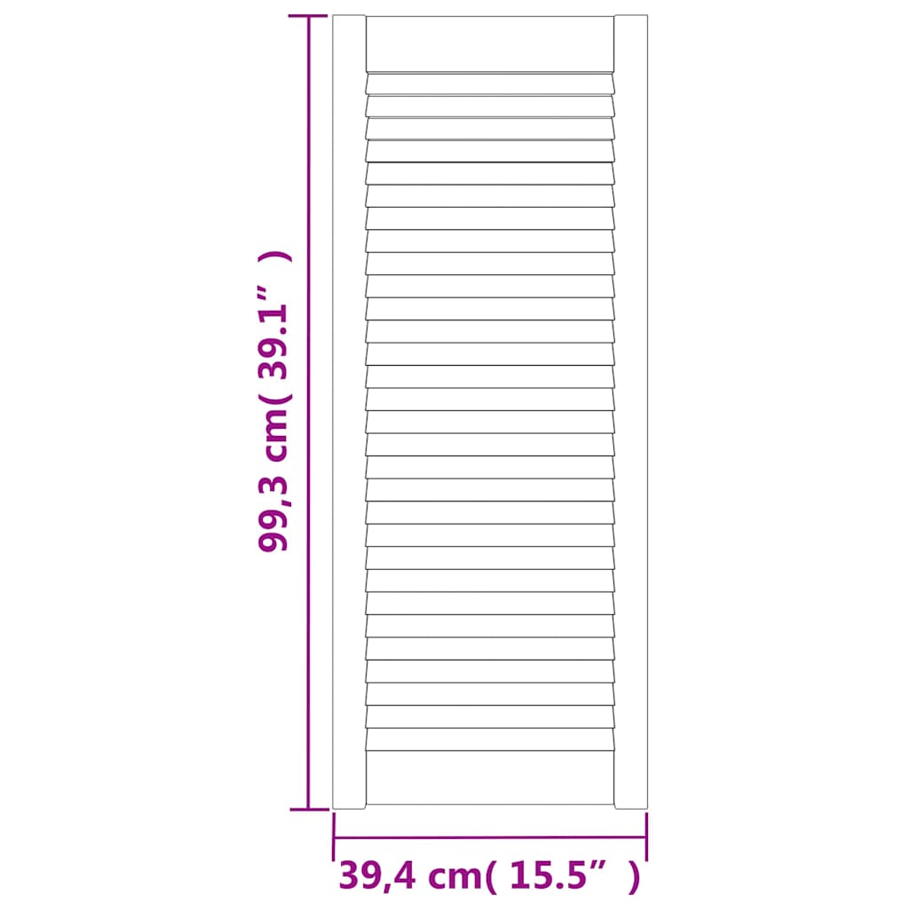 vidaXL Πορτάκια με Περσίδες 2 Τεμ. 99,3x39,4 εκ. από Μασίφ Ξύλο Πεύκου