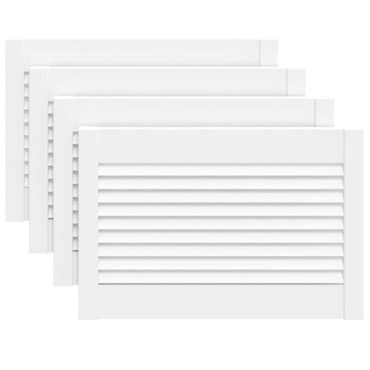 vidaXL Πορτάκια με Περσίδες 4 Τεμ. Λευκά 39,5x59,4εκ Μασίφ Ξύλο Πεύκου